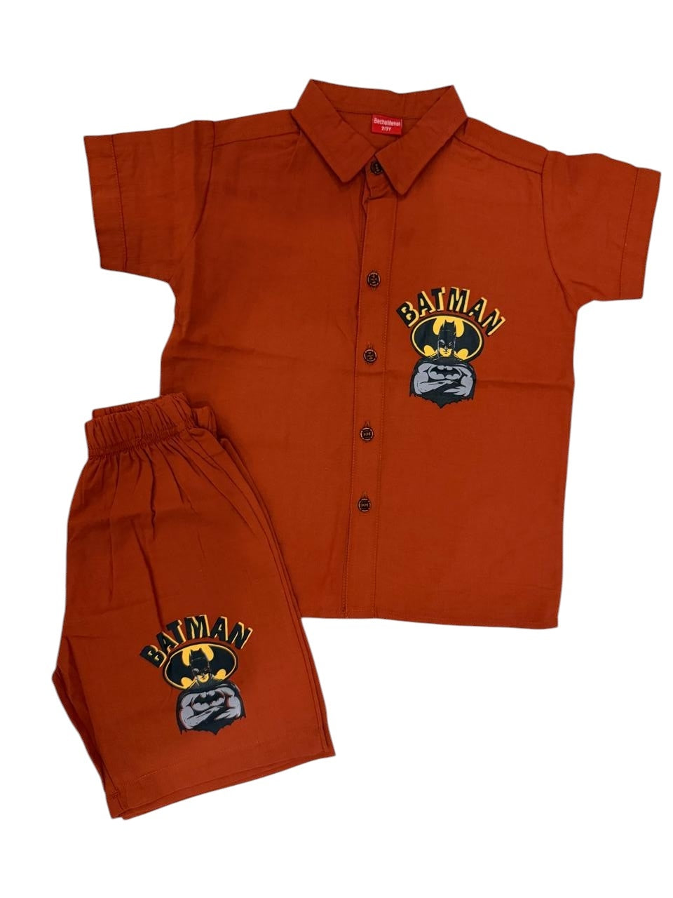 Kids T-Shirt & Short Orange Batman Set - Oolaa