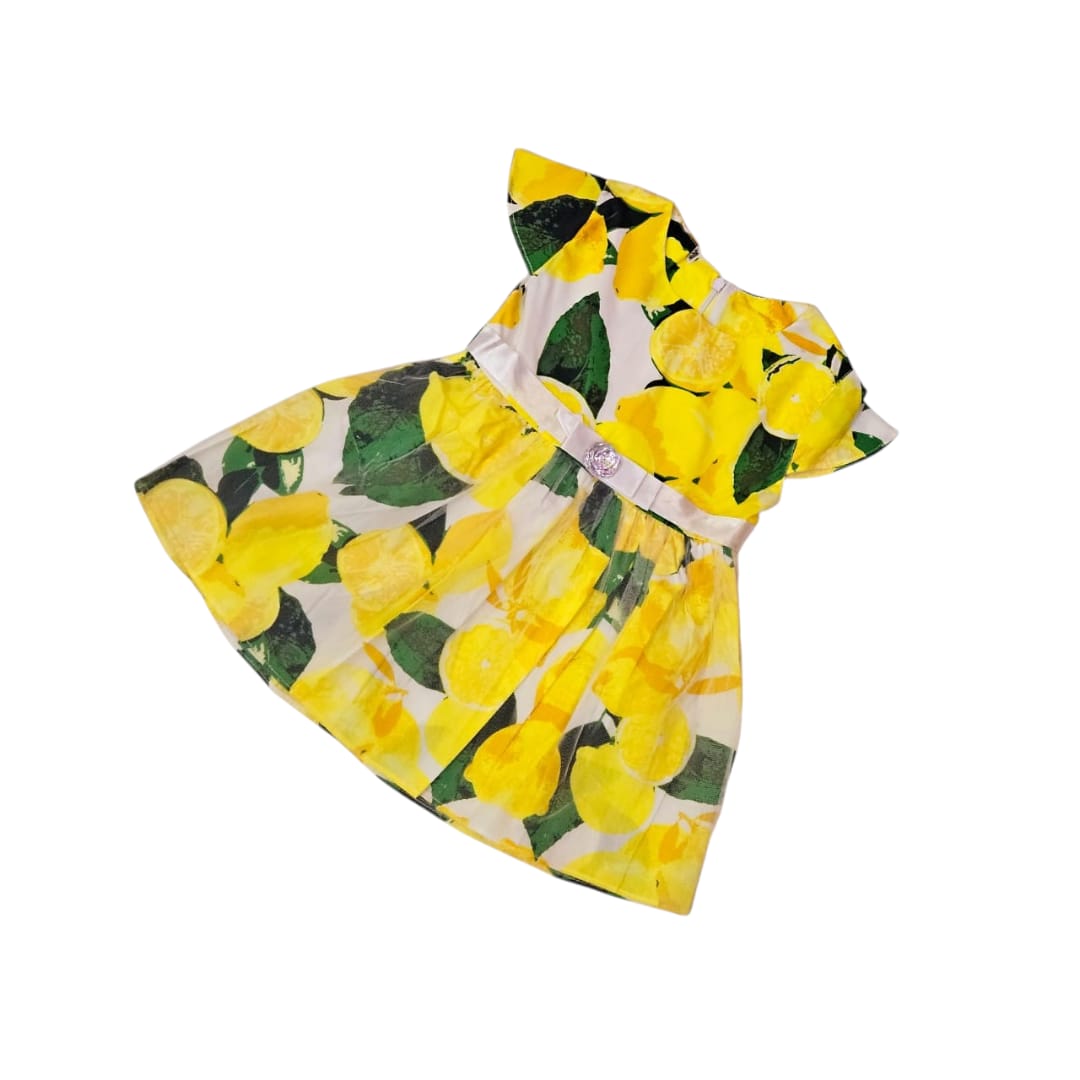 Baby Girl Yellow Lemon Print Frock