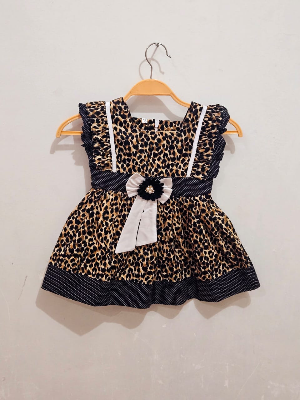 Baby Girl Black Cheetah Print Frock