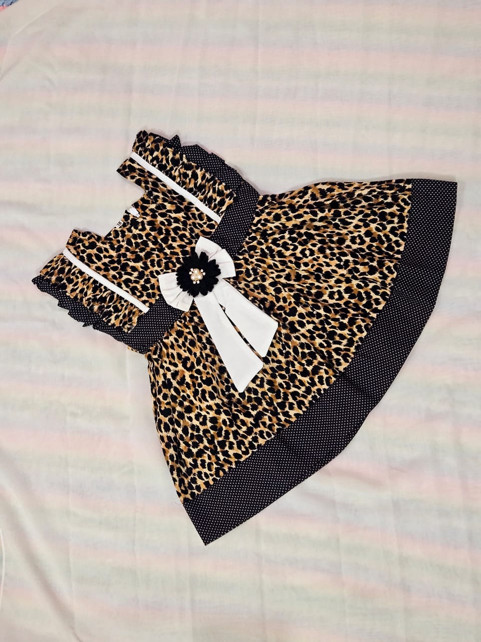 Baby Girl Black Cheetah Print Frock