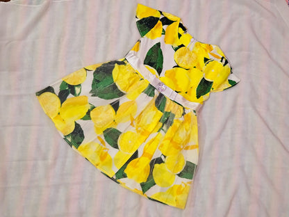 Baby Girl Yellow Lemon Print Frock