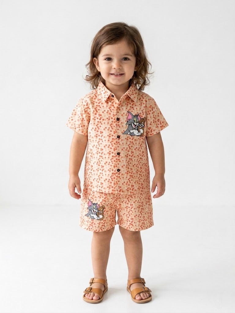 Kids T-Shirt & Short Set Printed Character Set-Mini Charm