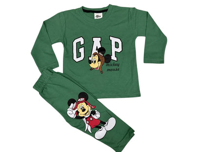 Kids Full Sleeves Printed Pajama Set Mermaid Green - Sunshine
