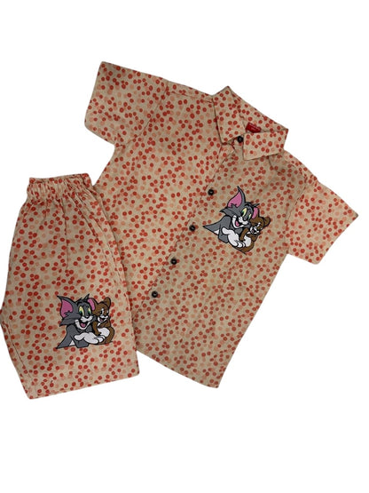 Kids T-Shirt & Short Set Printed Character Set-Mini Charm