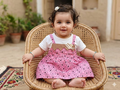 Baby Girl Pink Flower  Frock