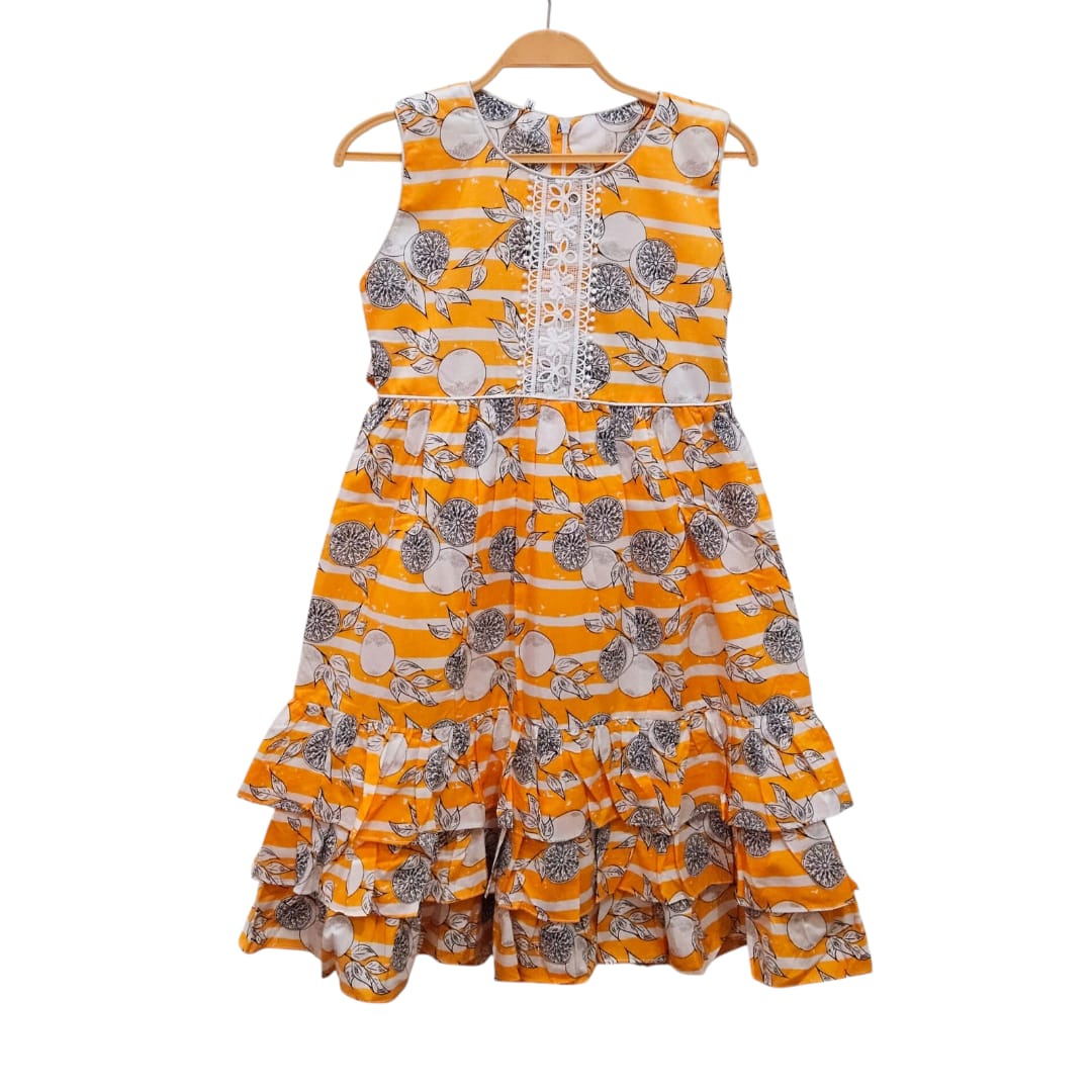 Baby Girl Orenge Floral Frock