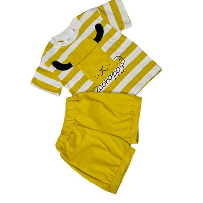 T-Shirt & Short Set wide  Stripes yellow