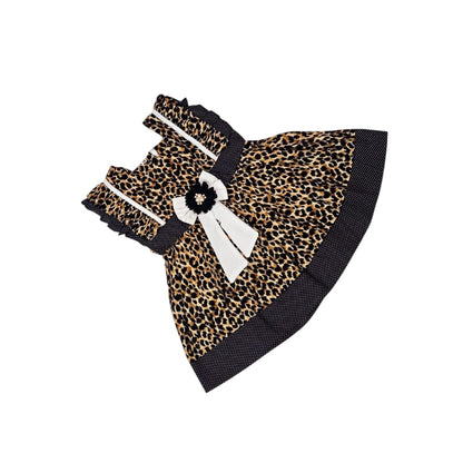 Baby Girl Black Cheetah Print Frock