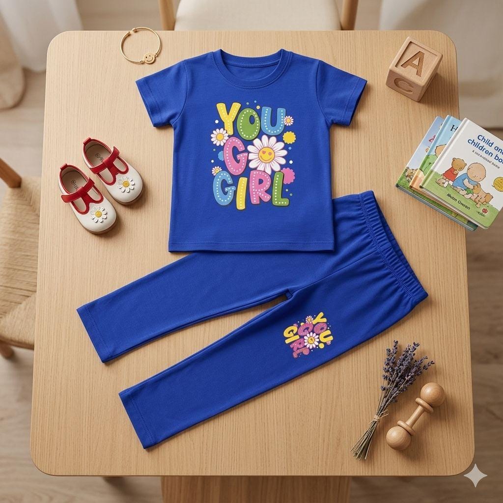 Kids Printed Cotton Pajama Set Hero Dark Blue - Mini Champ