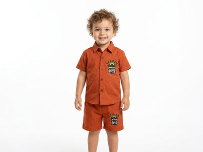 Kids T-Shirt & Short Orange Batman Set - Oolaa